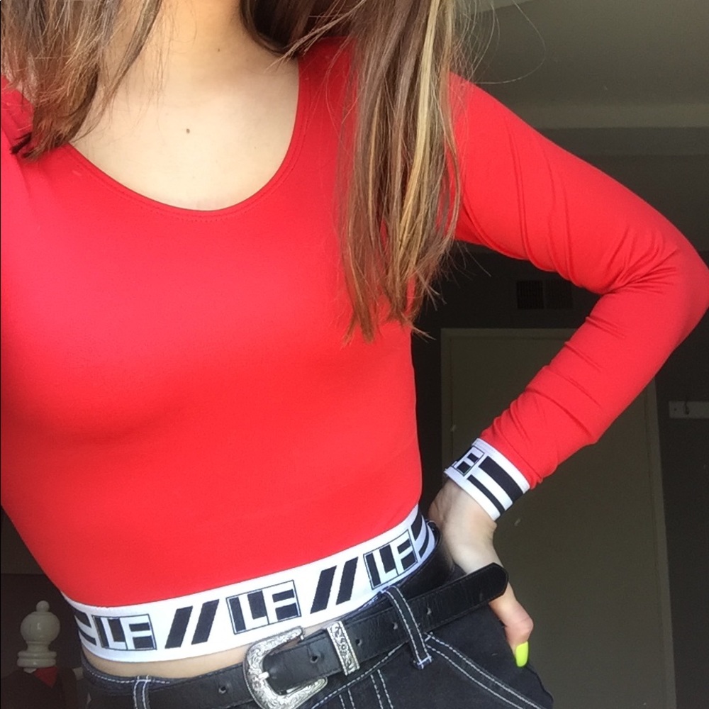 Red LF the brand logo top